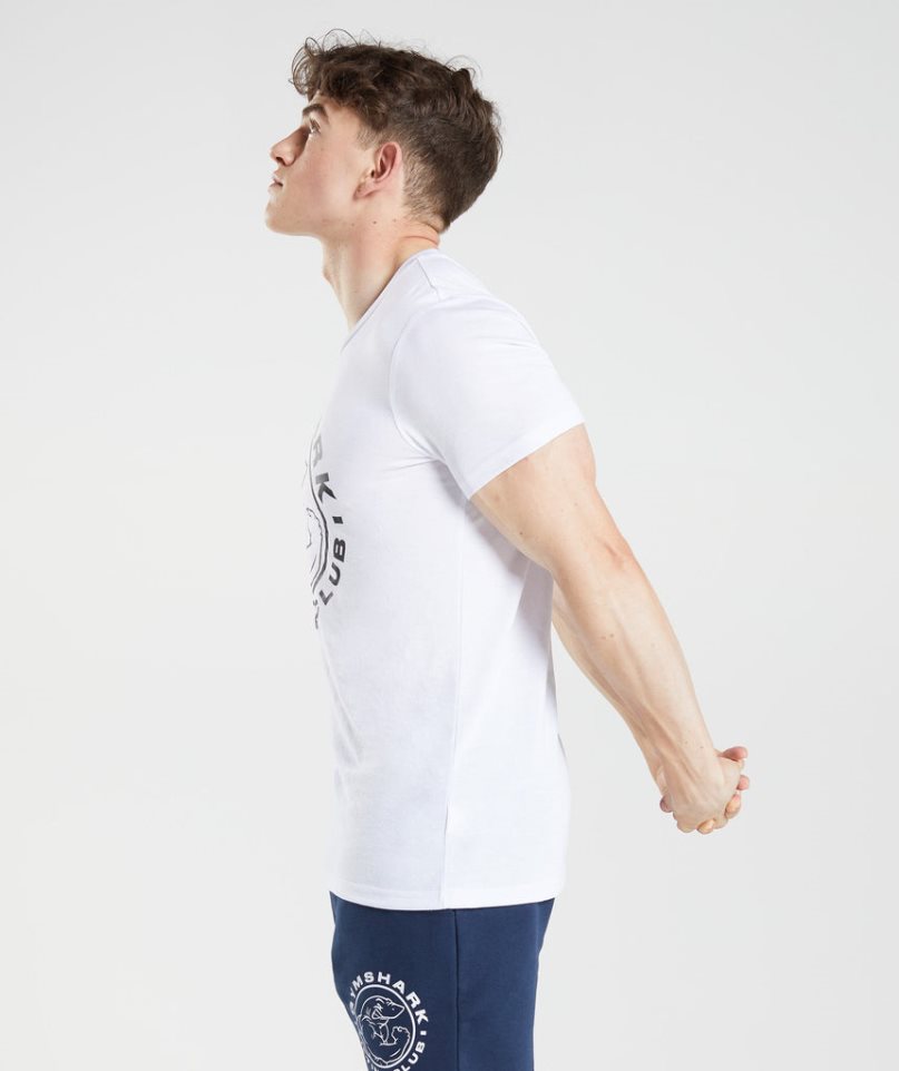 Men's Gymshark Legacy T-Shirts White | NZ 1CNMEP